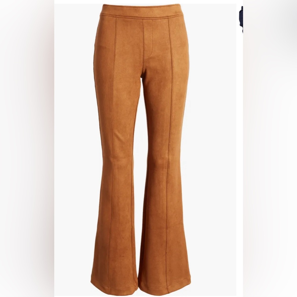 Spanx Faux Suede Flare Pants in Rich Caramel Size S